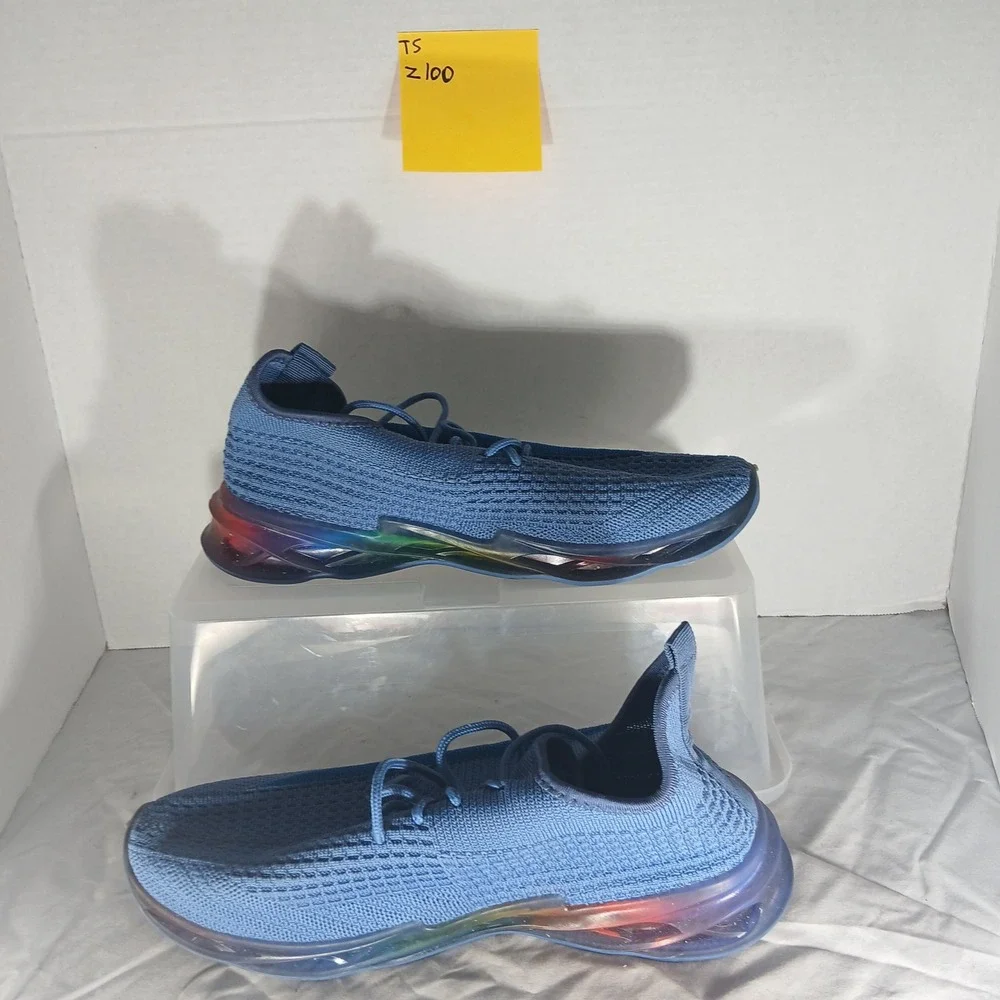 WANTED Dash‎ Men's Blue Knit Lace Up Athletic Sneakers Shoes Size 11